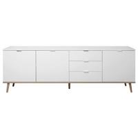 Sideboard Dekor Mit 3 Laden 200cm Göteborg 57 Sonoma Eiche - Weiß/Sonoma Eiche, KONVENTIONELL, Holzwerkstoff (200/68/40cm) - MID.YOU