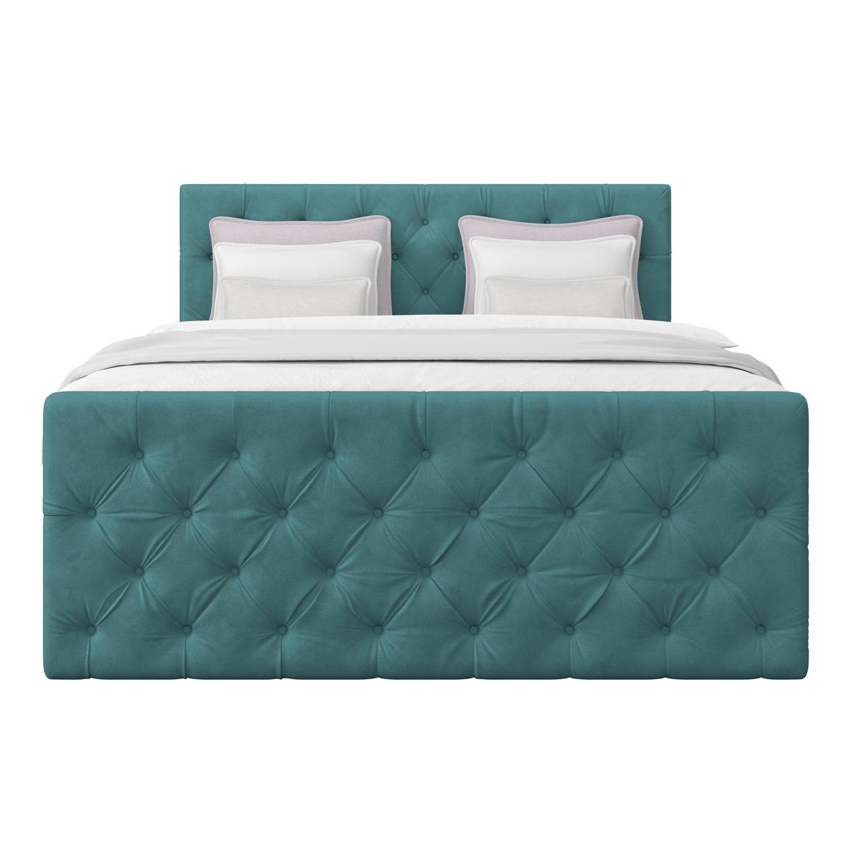 Boxspringbett Elio Petrol 180x200 cm H2 - Beige/Petrol, ROMANTIK / LANDHAUS, Textil (180/200cm) - James Wood