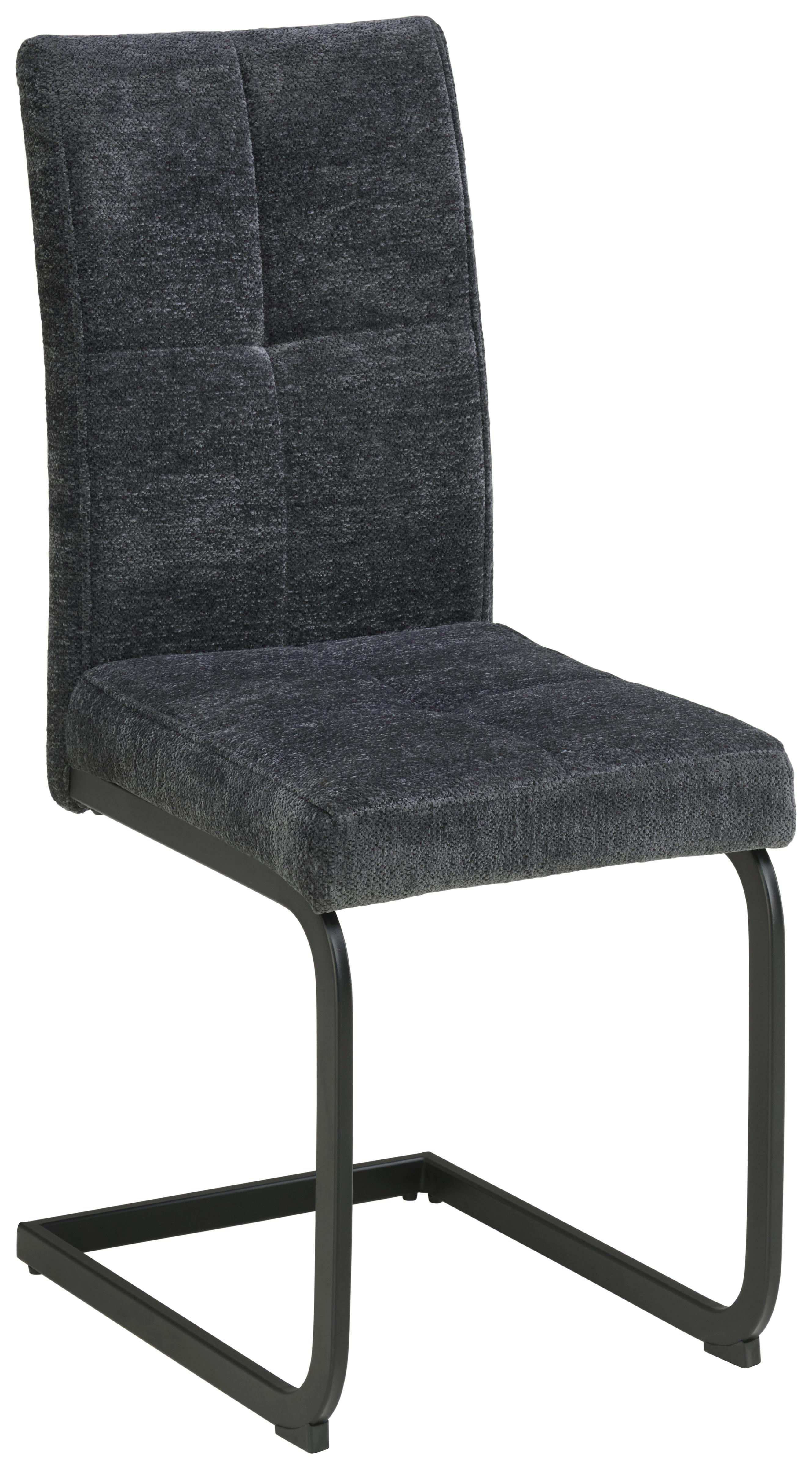 Schwingstuhl Magnus Dunkelgrau B: 39 cm - Dunkelgrau/Schwarz, LIFESTYLE, Textil/Metall (39/98/43cm) - MID.YOU