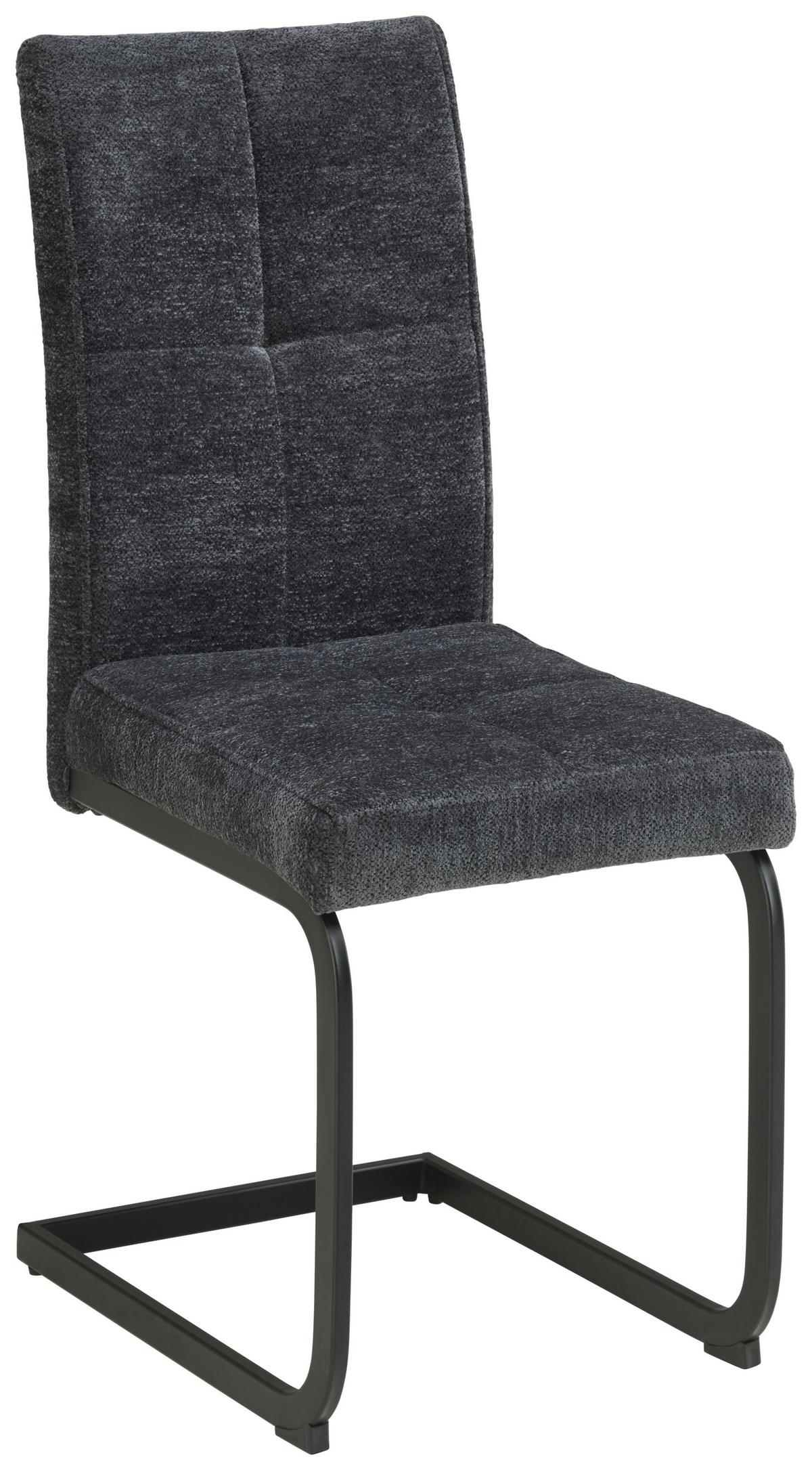 Schwingstuhl Magnus Dunkelgrau B: 39 cm - Dunkelgrau/Schwarz, LIFESTYLE, Textil/Metall (39/98/43cm) - MID.YOU