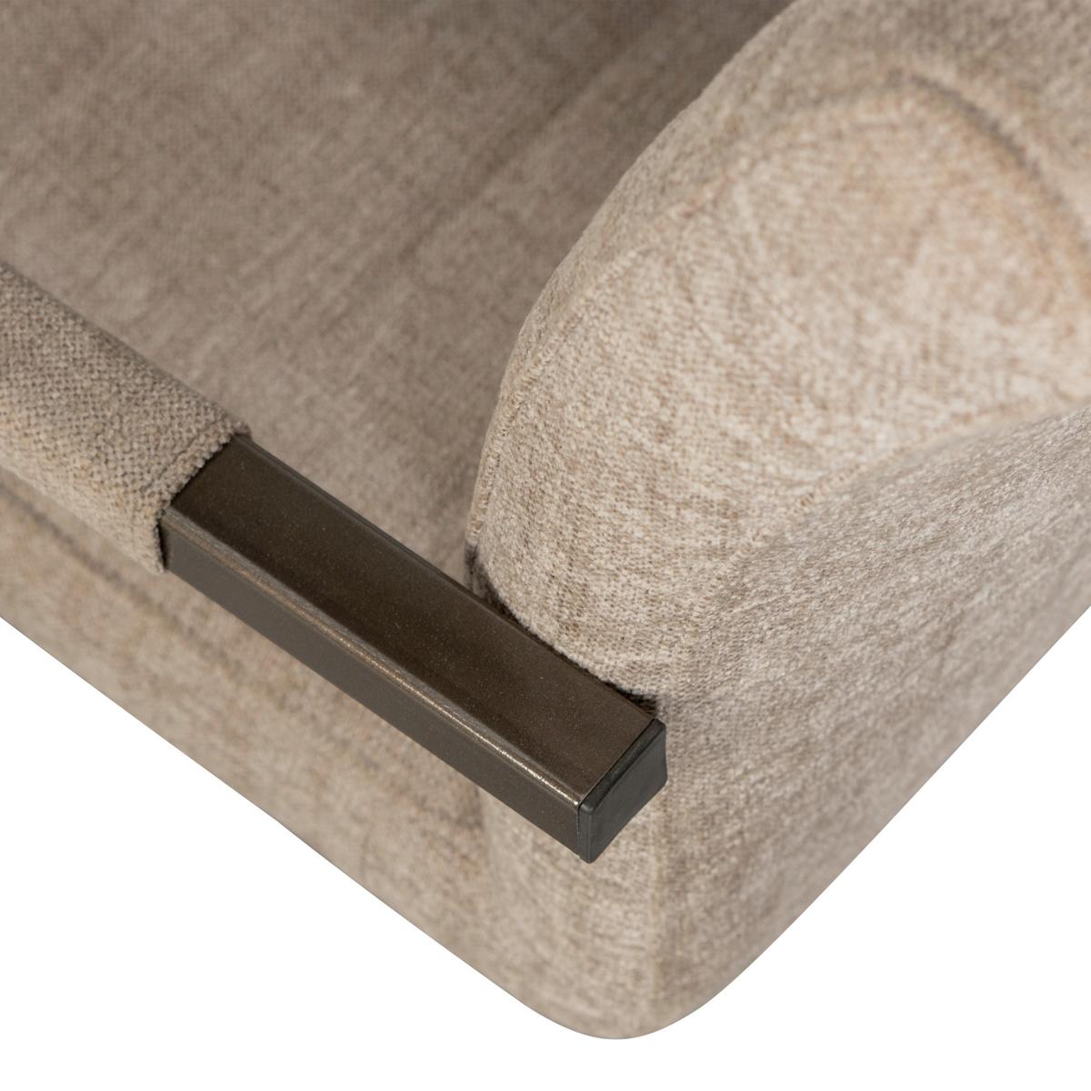 Armlehnstuhl-Set Bas Sandfarben B: 54cm - Sandfarben/Schwarz, MODERN, Textil/Metall (54/87/62cm) - Livetastic
