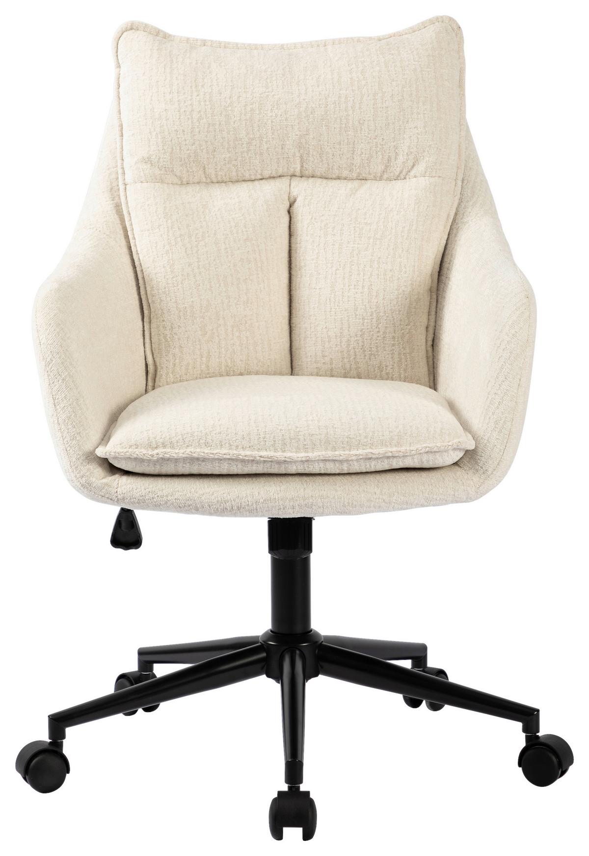 Drehstuhl Siena Beige B: 58 cm - Beige/Schwarz, MODERN, Kunststoff/Textil (58/85-93/58cm) - MID.YOU