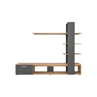 Obývacia stena ECO čierna - čierna/dub wotan, Modern, kompozitné drevo/plast (190/152/35cm) - P & B