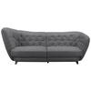 Big Sofa mit Echtem Rücken Retro B: 256 cm Dunkelgrau - Chromfarben/Dunkelgrau, MODERN, Textil (256/85/115cm) - MID.YOU
