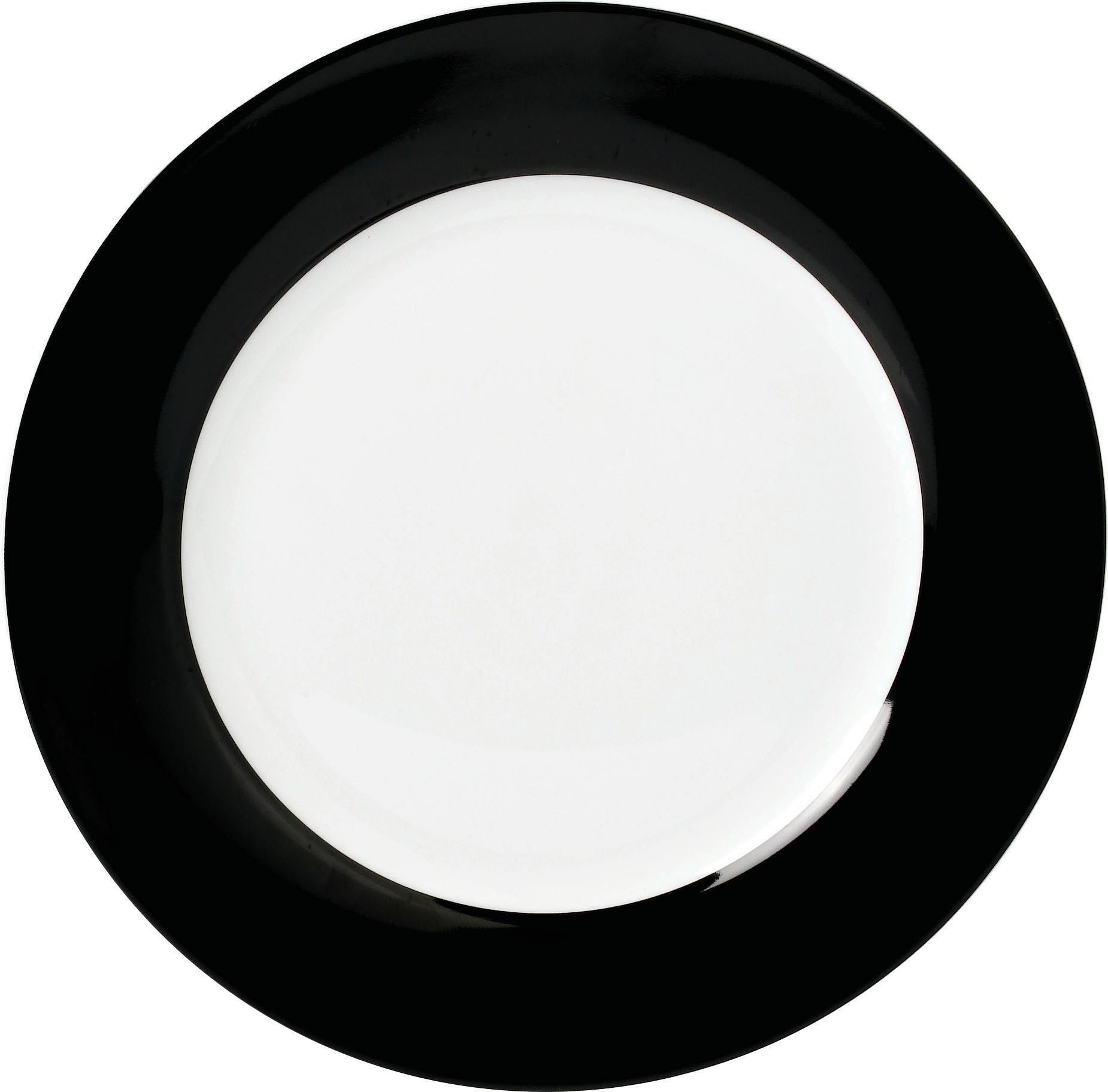 Speisetellerset Schwarz Weiß 6-teilig D:26,5cm - Schwarz/Weiß, Basics, Keramik (26,5cm) - Van Well