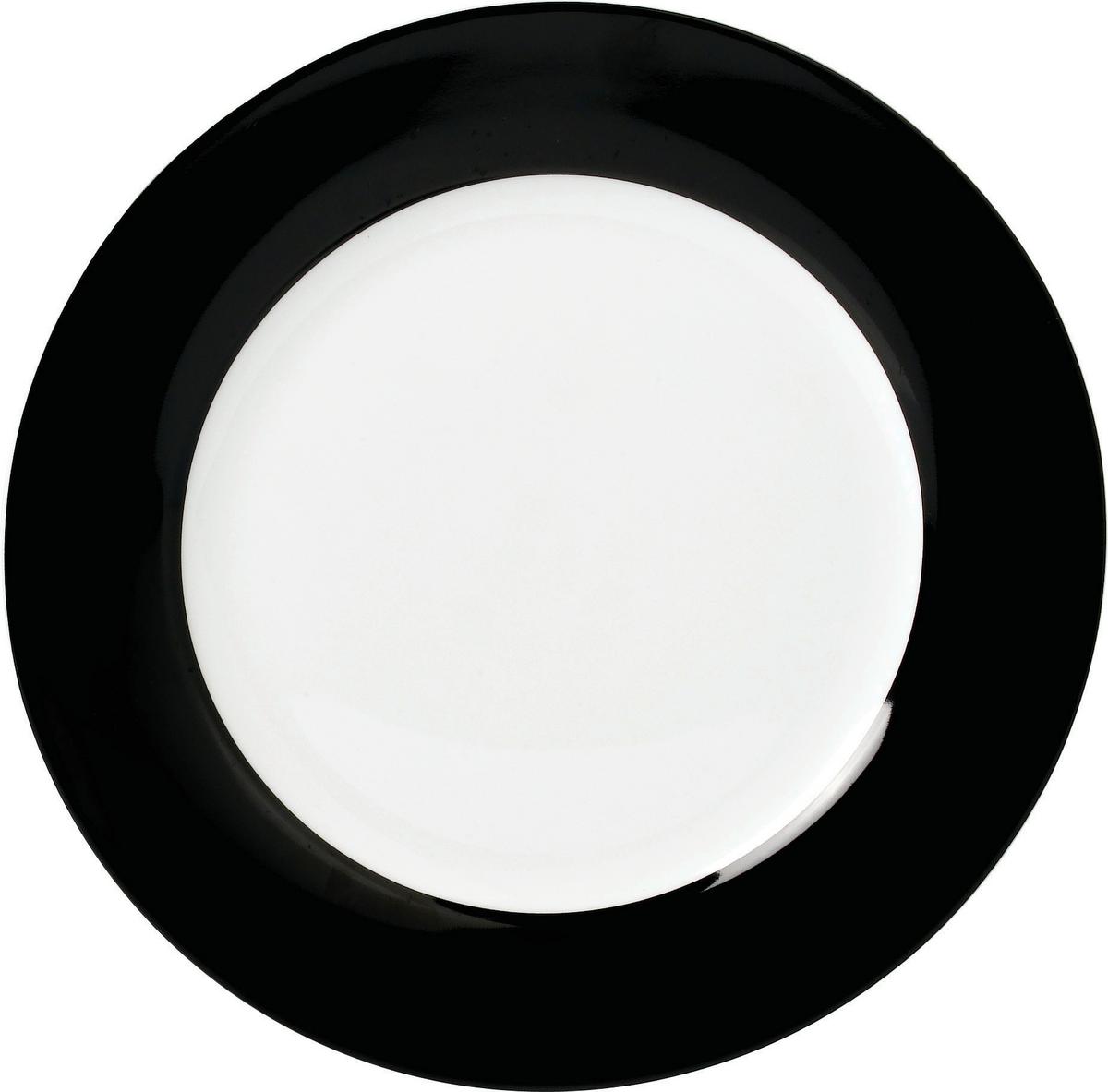 Speisetellerset Schwarz Weiß 6-teilig D:26,5cm - Schwarz/Weiß, Basics, Keramik (26,5cm) - Van Well