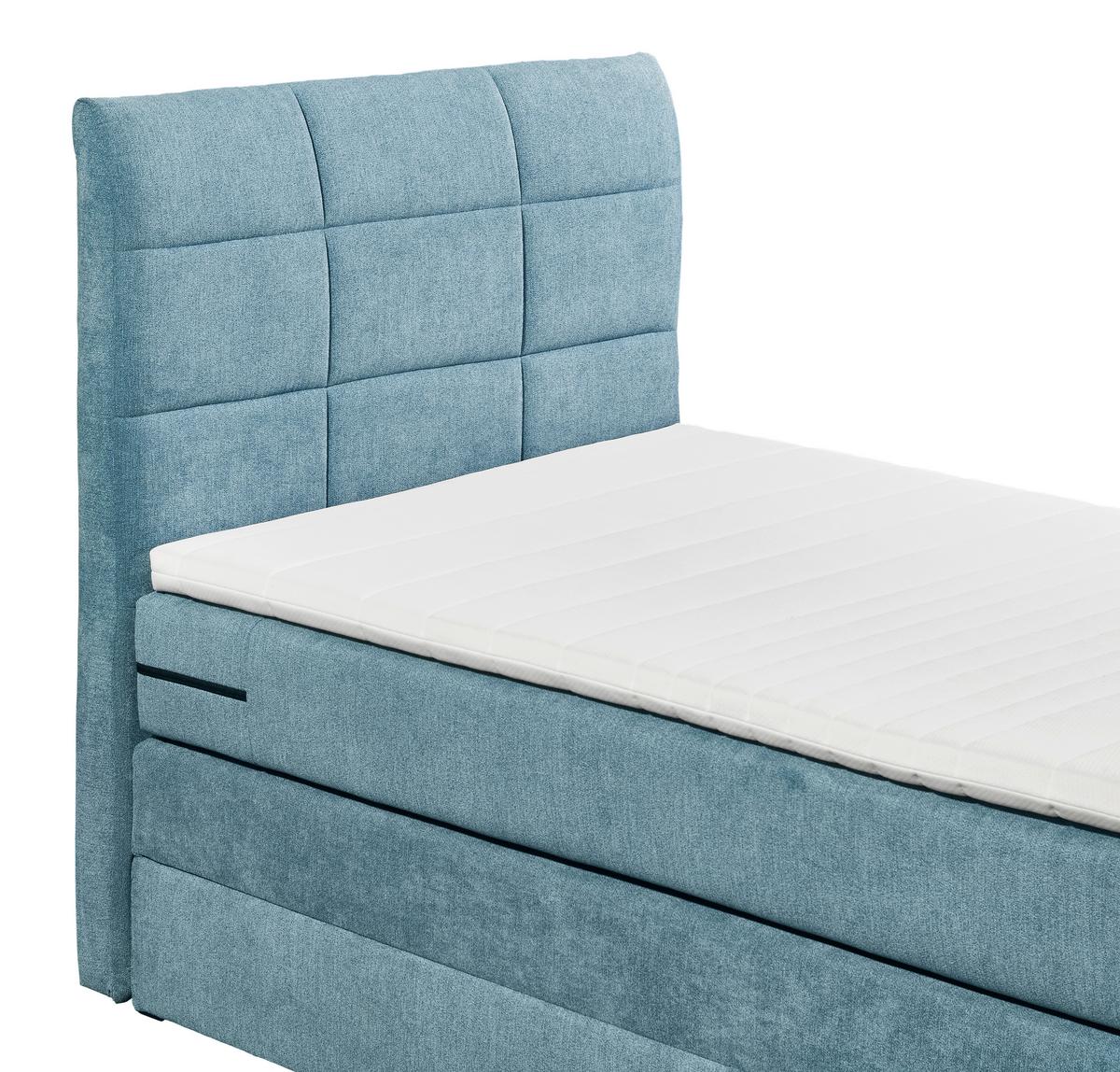 Boxspring postel  KUBA 100x200 cm modrá - modrá, Basics, kompozitní dřevo/textil (100/200cm) - MID.YOU
