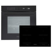 Backofenset Schwarz B: 59,5 cm - Schwarz, Basics, Glas/Metall (59,5/59,5/57,5cm) - Respekta