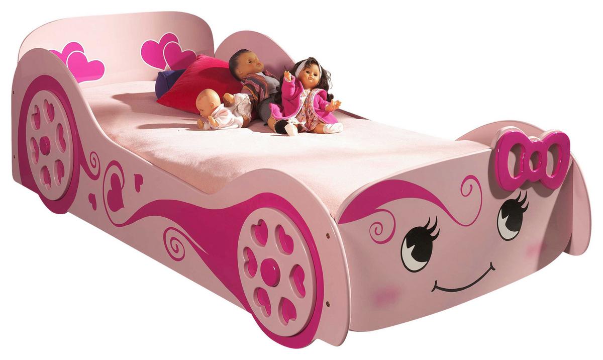 Autobett Pretty Girl 90x200 Rosa - Rosa, MODERN, Holzwerkstoff (90/200cm) - Vipack