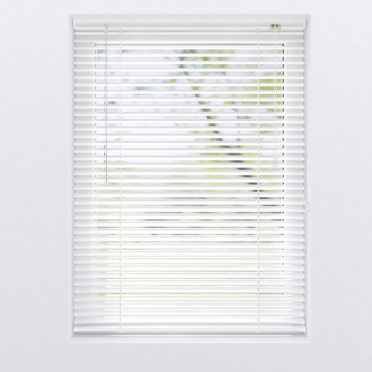 Jalousie 80x250 cm Aluminium Weiß Bohren/Klemmen Schnurzug - Weiß, Basics, Metall (80/250cm)