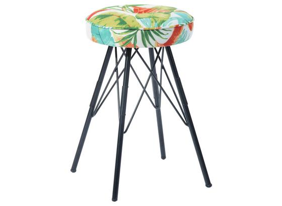 Hocker Kira Dschungeloptik - Multicolor/Schwarz, MODERN, Textil/Metall (30/51cm) Hocker Kira Dschungeloptik - Multicolor/Schwarz, MODERN, Textil/Metall (30/51cm)