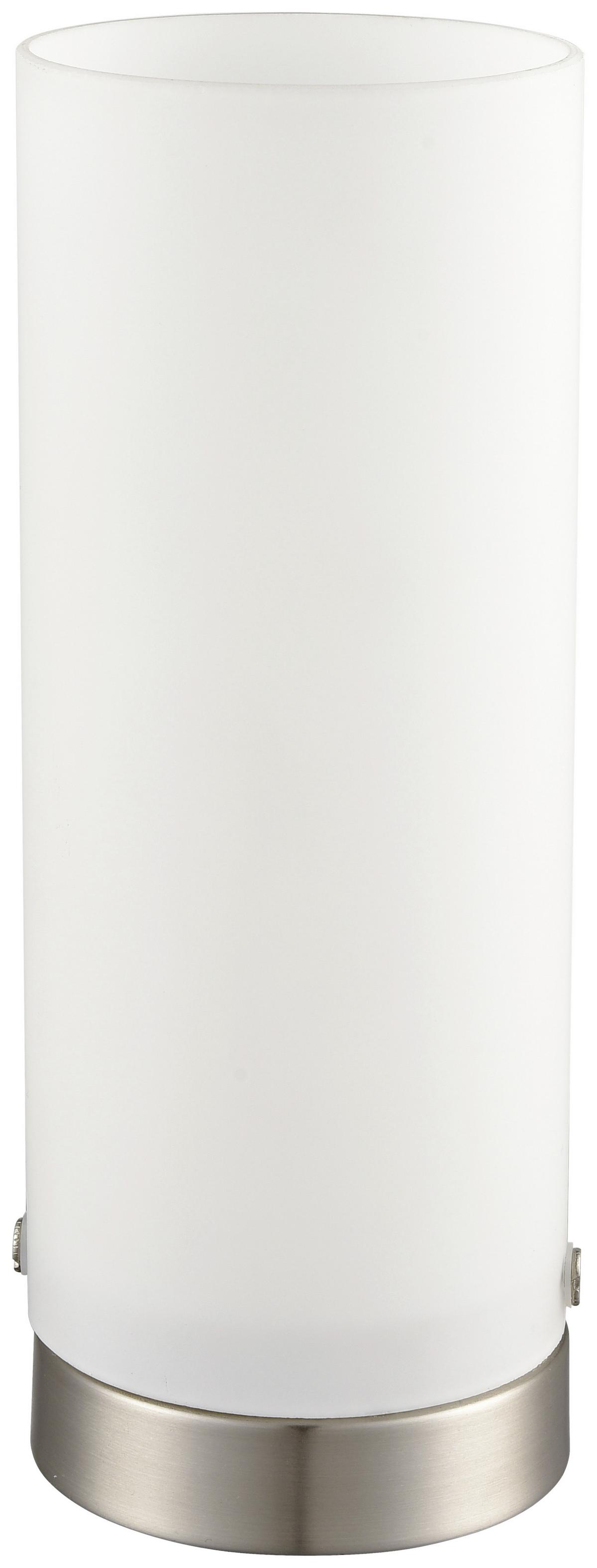 Led Tischlampe Simone Dimmbar Silber/weiß Mit Touchdimmer - Silberfarben/Weiß, ROMANTIK / LANDHAUS, Glas/Metall (8/21cm) - James Wood