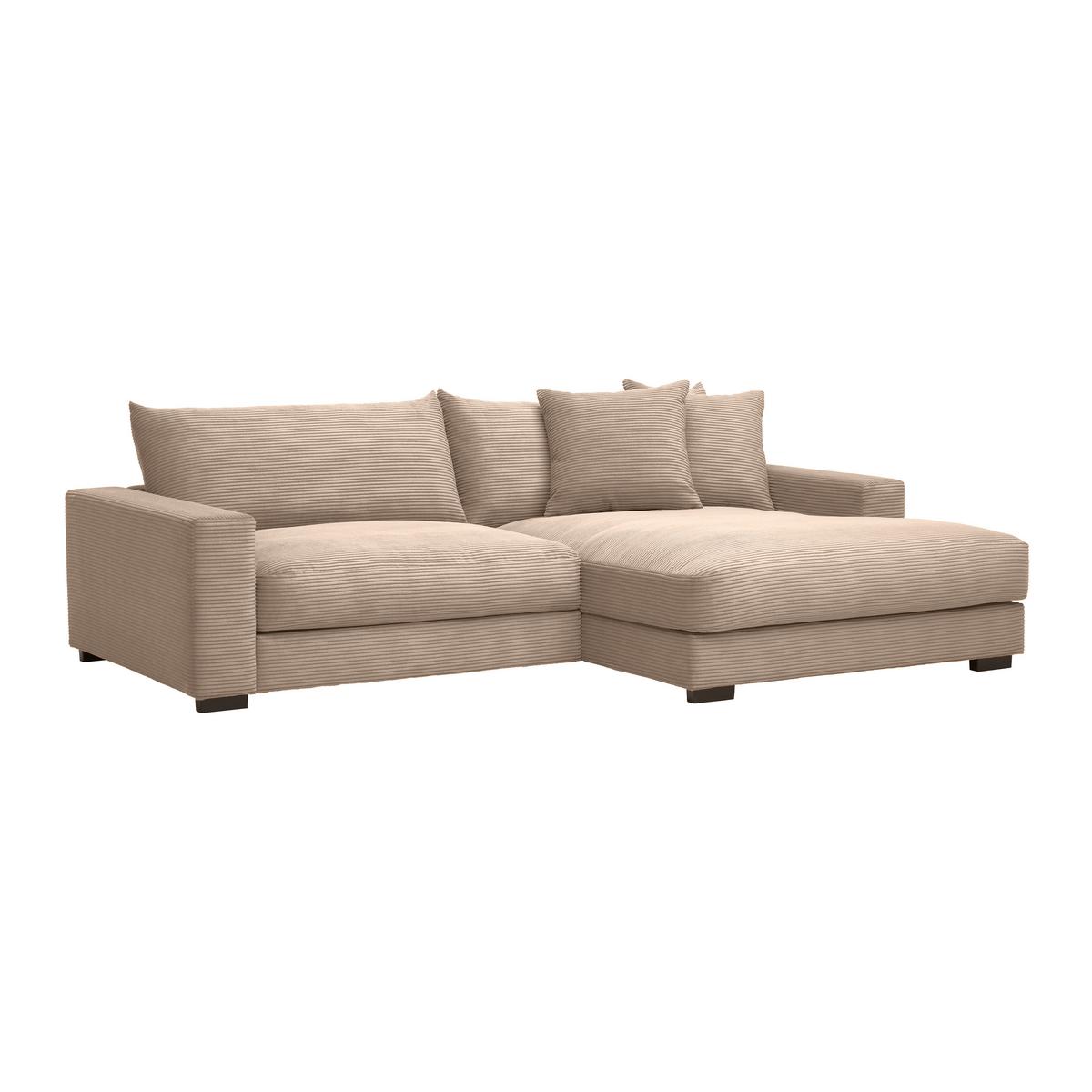 Rohová sedačka PEDRO, pravá, karamelový menčester - karamelová, Modern, textil (265/180cm) - Mömax
