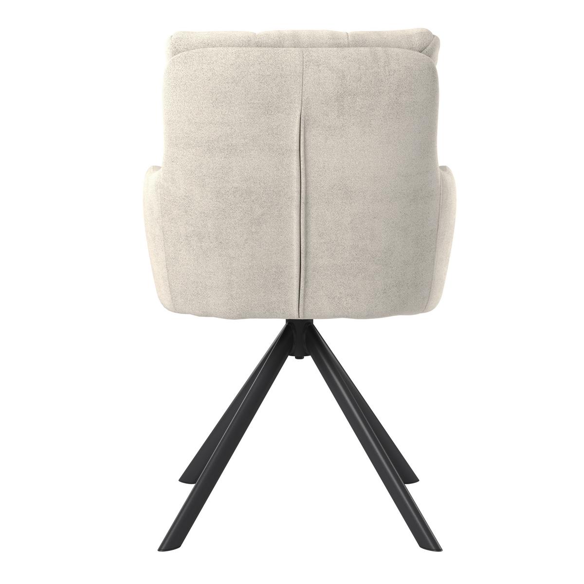 Armlehnstuhl Susan Beige Schwarz/Sitzfläche 360°drehbar - Beige/Schwarz, KONVENTIONELL, Holz/Textil (59/90/66cm)