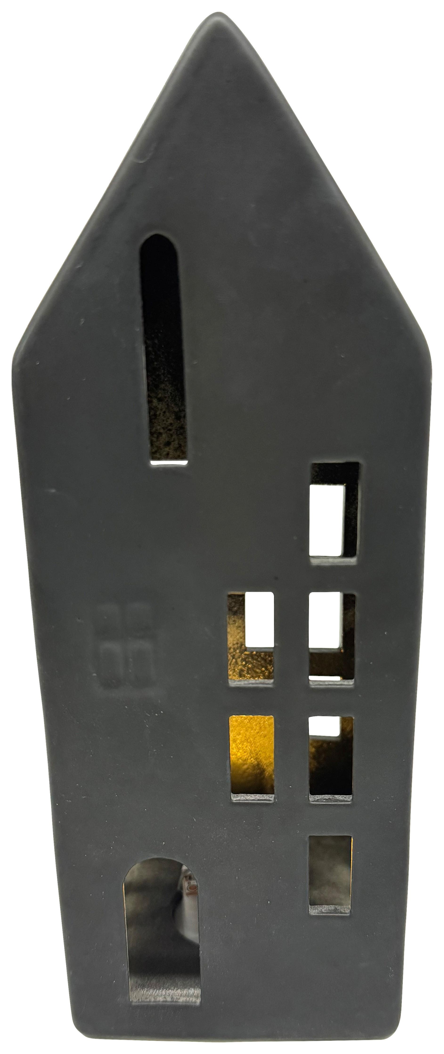 Dekoračný dom LED/teplá biela - čierna, Konventionell, keramika (7,8/20,7/7,8cm) - Mömax