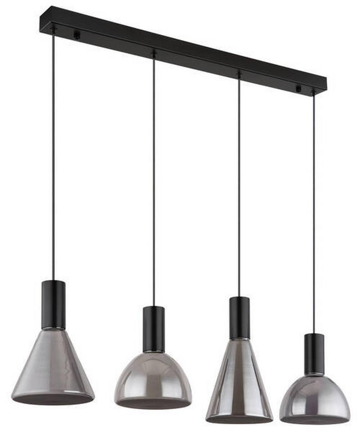 LED-Hängeleuchte 15741-4 - Hellgrau, Design, Glas/Kunststoff (87/17/150cm) - Globo