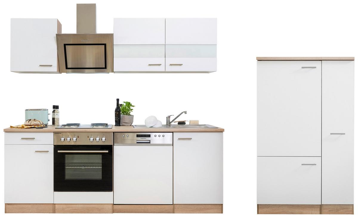 Küchenblock Merle Küchenblock 310 Cm - Eichefarben/Weiß, Basics, Holzwerkstoff (310cm) - Respekta