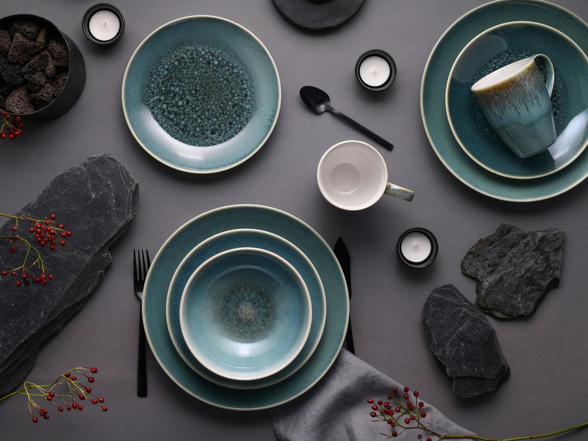 Kombiservice Caldera Grün, Weiß 16--Teilig - Weiß/Grün, Basics, Keramik - Creatable