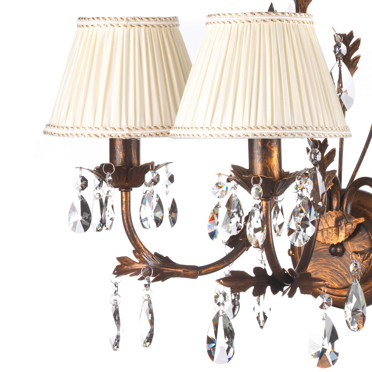 Wandleuchte 4669/ap3b - Bronzefarben, KONVENTIONELL, Glas/Textil (53/52cm)