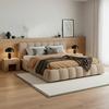 Čalúnená posteľ MARIJA 180x200 cm, hnedá - svetlohnedá/prírodná farba, Modern, kov/drevo (180/200cm) - Bessagi Home