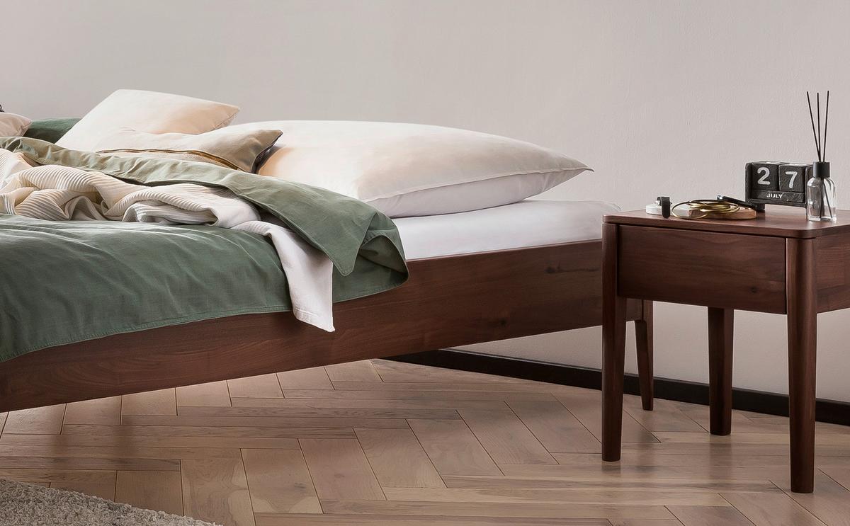 Bett, Pieve Nussbaumfabren 140x200 Cm - Nussbaumfarben, Basics, Holz (140/200cm) - Hasena