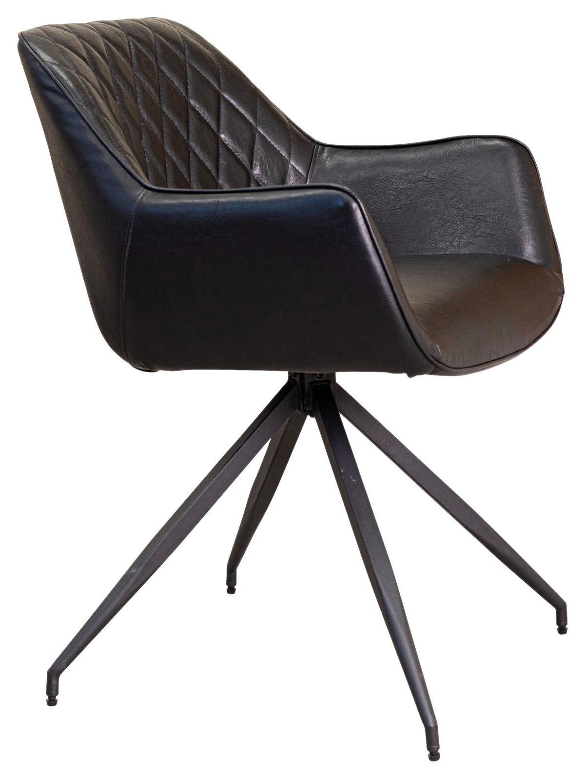 Armlehnstuhl-set Gabi Schwarz - Schwarz, KONVENTIONELL, Textil/Metall (62/82/61cm) - MID.YOU