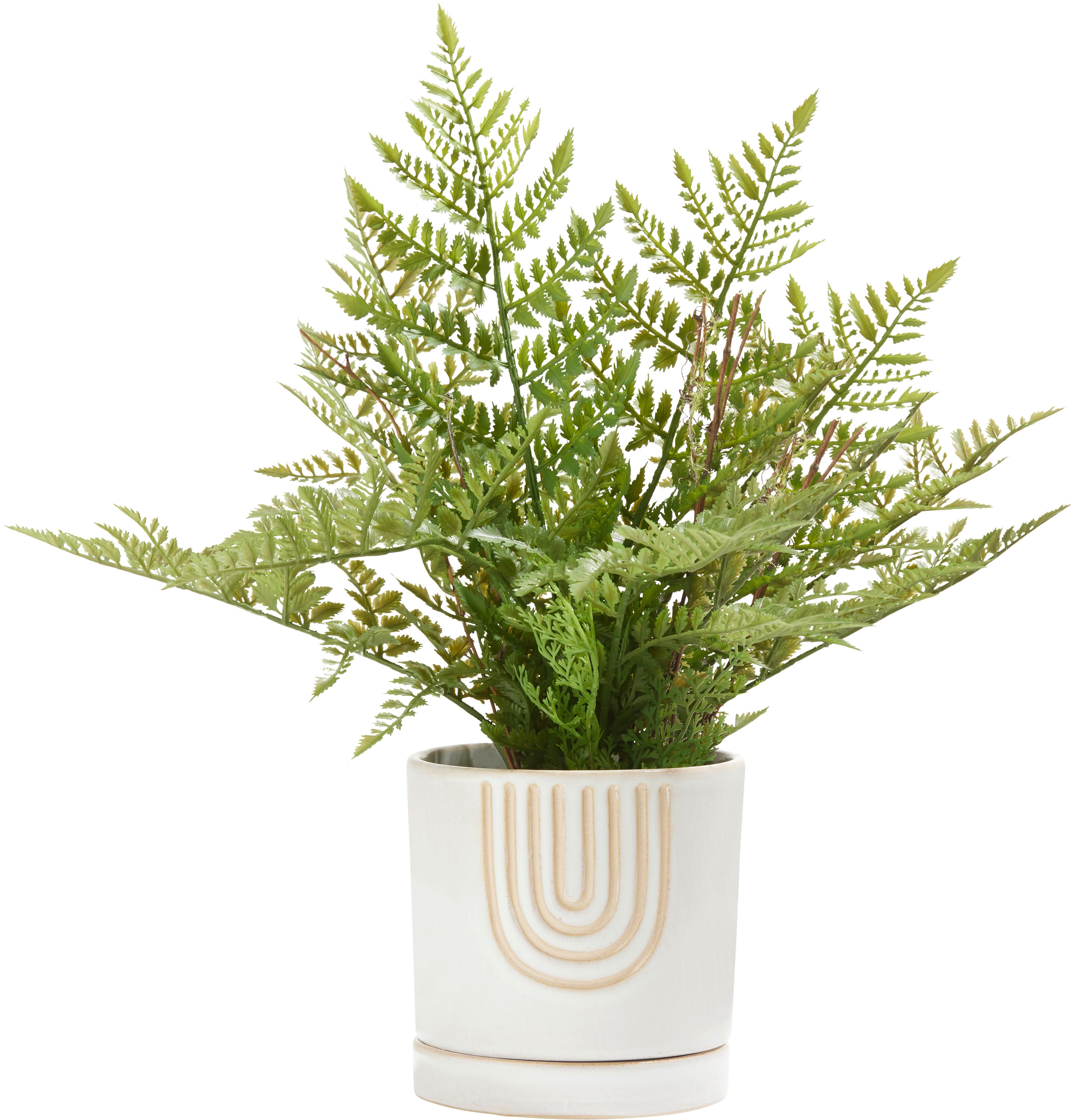 Obal Na Květináč Line, V: 13,7cm - pískové barvy/béžová, keramika (13,4/13,7cm) - Modern Living