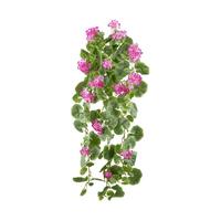 Kunstpflanze, Geranie Grün, Pink, H: 80 cm - Pink/Grün, Design, Kunststoff (80cm) - P & B