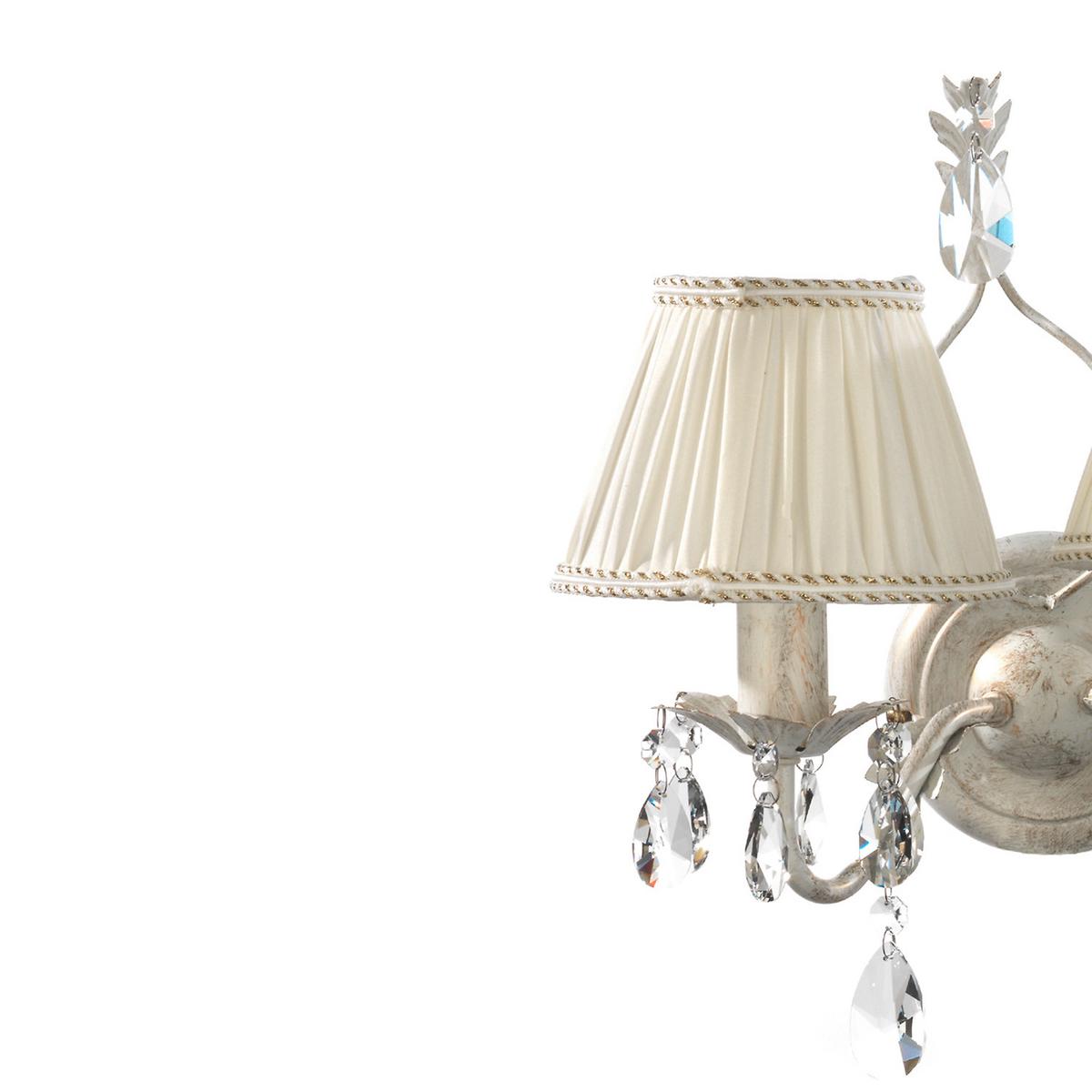 Wandleuchte 4669/ap2 - Weiß, Natur, Glas/Textil (30/34cm)