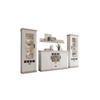 Wohnwand Florenz Pinienfarben/Hellbraun B:330cm - Hellbraun/Eichefarben, Design, Holzwerkstoff (330/201/44cm) - MID.YOU
