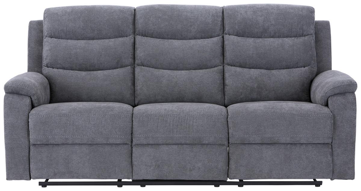 TROJMIESTNA POHOVKA MANCHESTER-BASED- - čierna/sivá, Konventionell, textil/plast (208/102/93cm) - Based