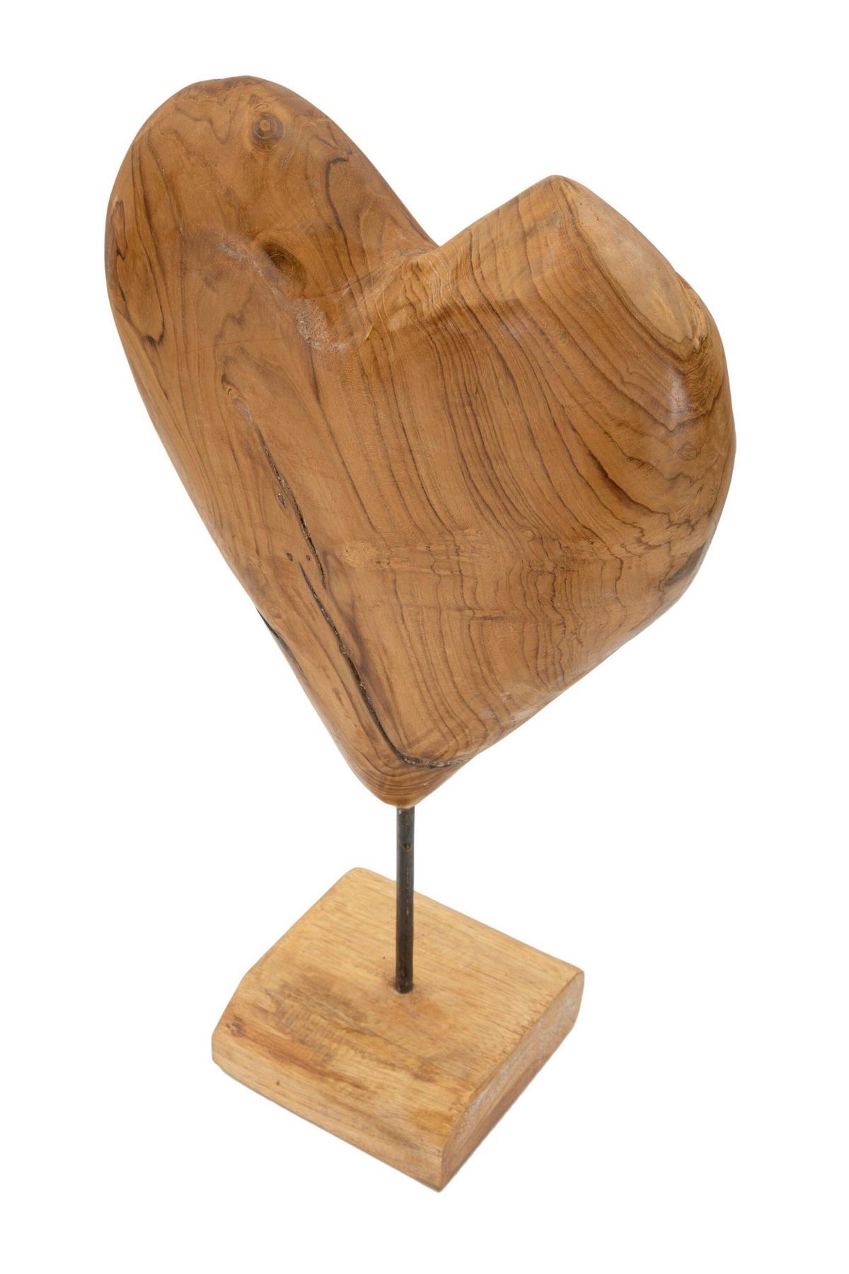 Skulptur Dobu Teak Braun, B: 25 cm - Braun, Basics, Holz (25/45/12cm)