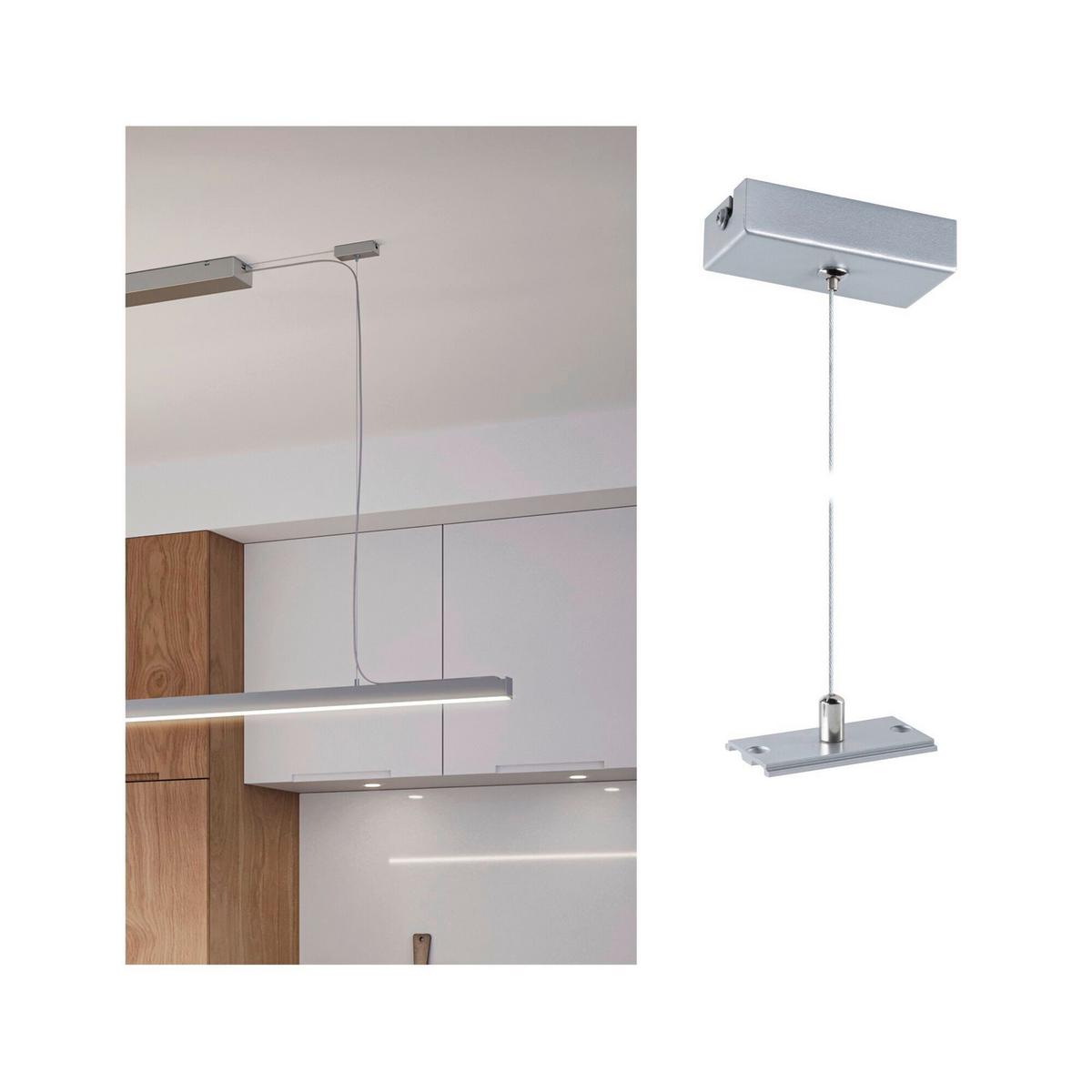 Schienensystem-abhängung Linion Chromfarben B: 8 Cm - Chromfarben, Basics, Metall (4/8/150cm) - Paulmann