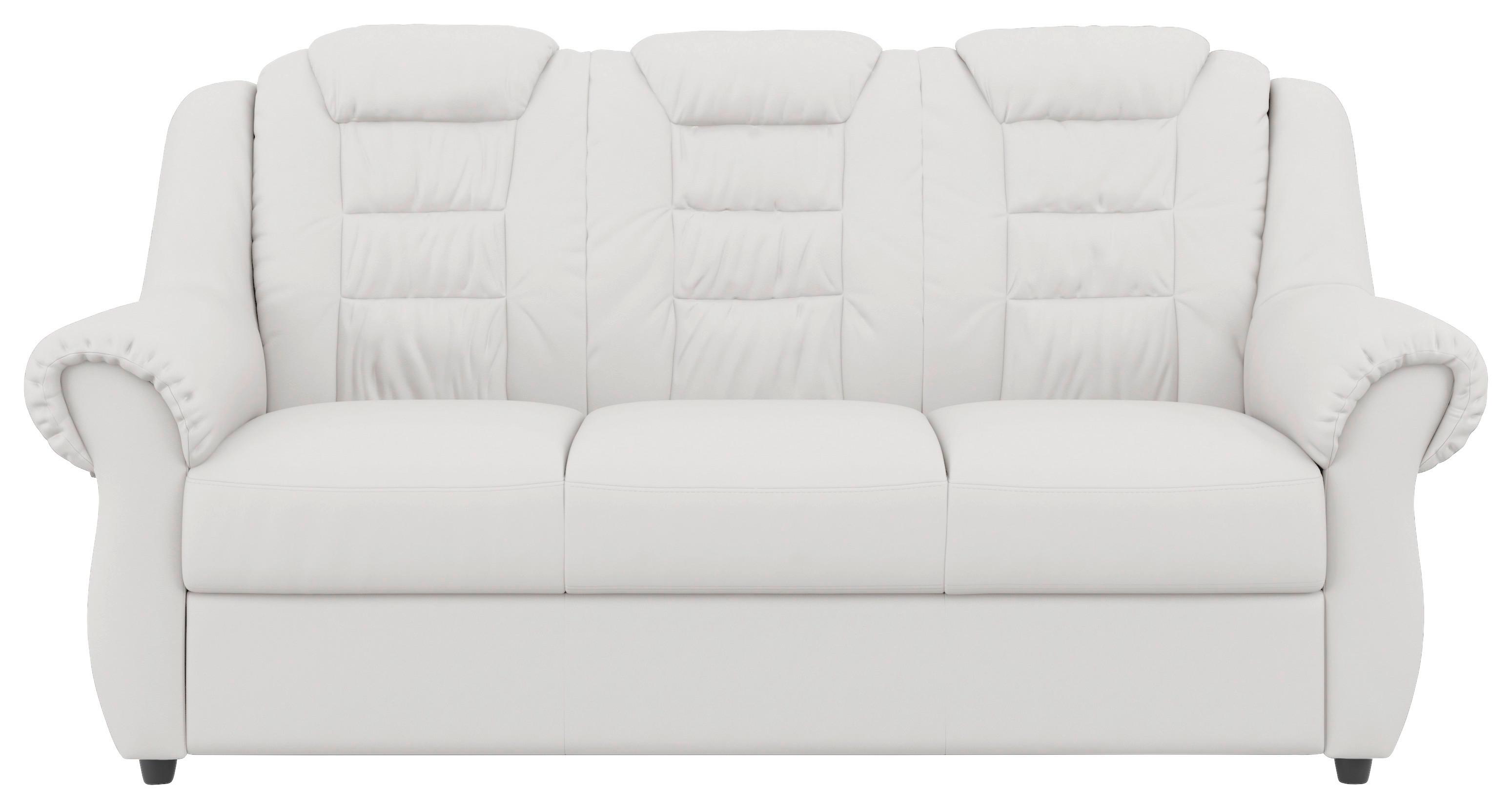 3-Sitzer-Sofa Boston Weiß Lederlook - Schwarz/Weiß, KONVENTIONELL, Textil (196/102/101cm) - Livetastic