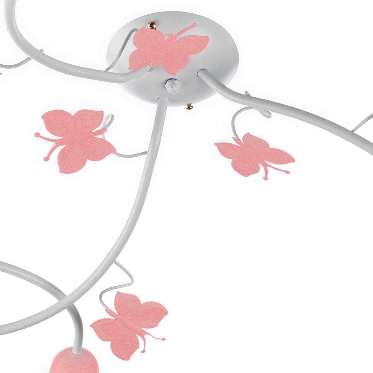 Kinderdeckenleuchte 4924/Pl3 - Pink/Weiß, Basics, Glas/Metall (80/20cm)