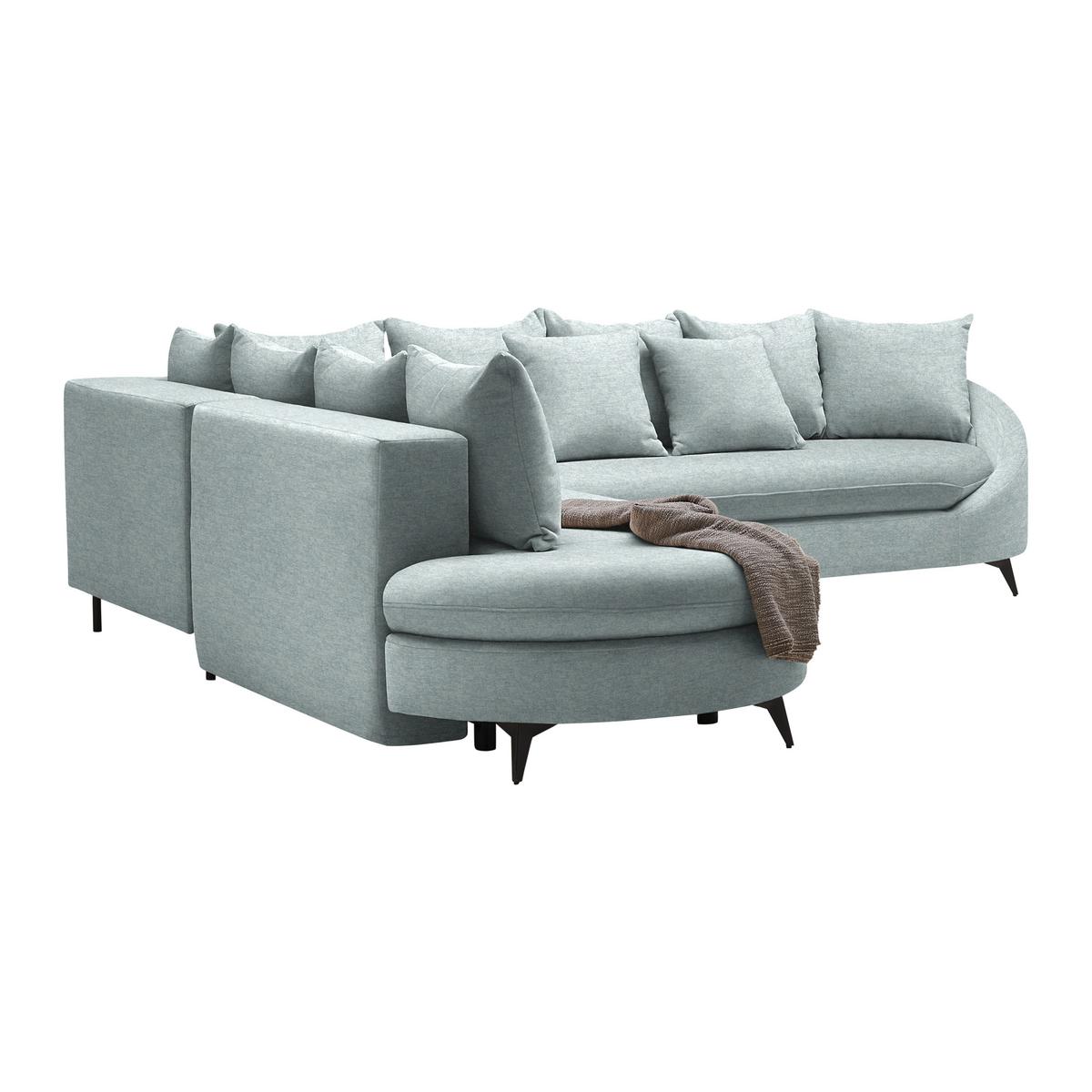 Rohová sedačka AXEL, levá, světle modrá tkanina - černá/světle modrá, Moderní, kov/textil (250/291cm) - Mömax