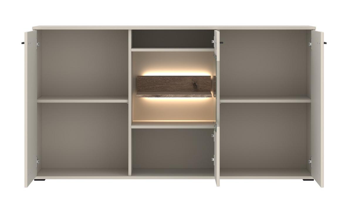 Sideboard Atico Eichefarben/Beige B: 160cm - Eichefarben/Beige, Design, Holzwerkstoff (160/86,9/43,5cm) - Livetastic