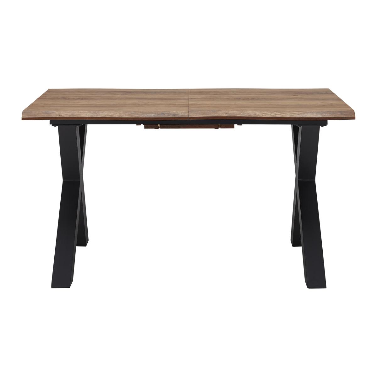 Rozkládací jídelní stůl LIA 140-180x76x90 cm - černá/barvy vlašských ořechů, Moderní, kov/kompozitní dřevo (140-180/90/76cm) - Bessagi Home