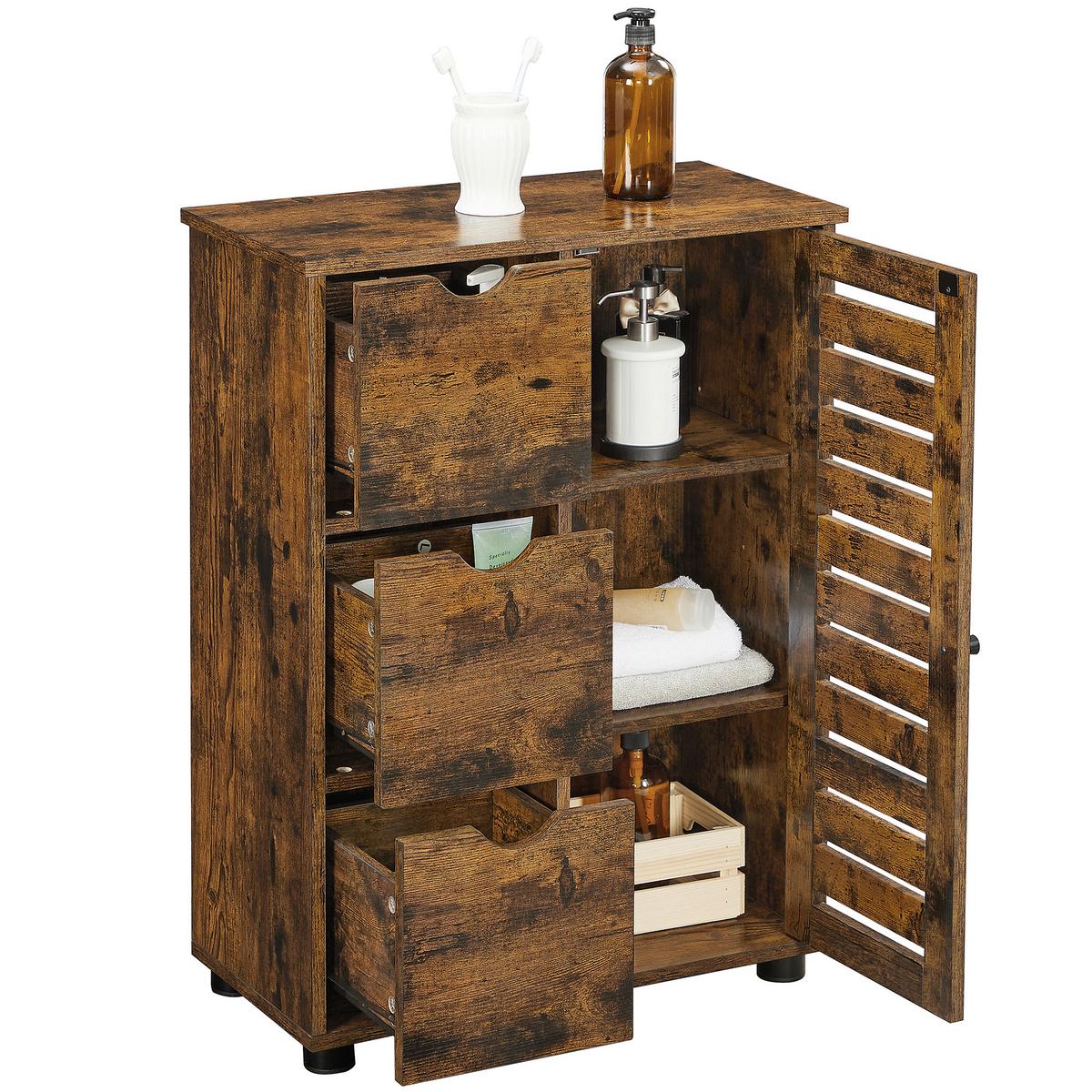 Midischrank Bbk143x01v1 - Schwarz/Braun, Trend, Holzwerkstoff (60/80/30cm) - MID.YOU