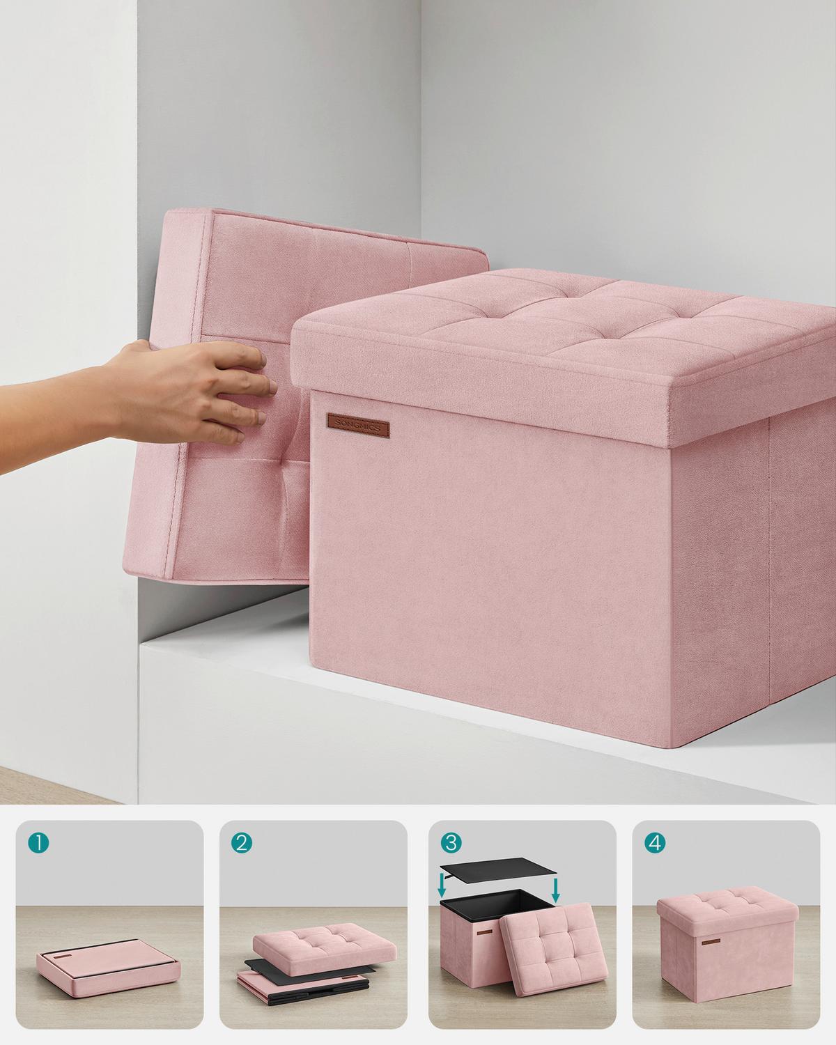 SITZBOX Rosa B: 41cm - Rosa, Basics, Holzwerkstoff/Textil (41/31/31cm)
