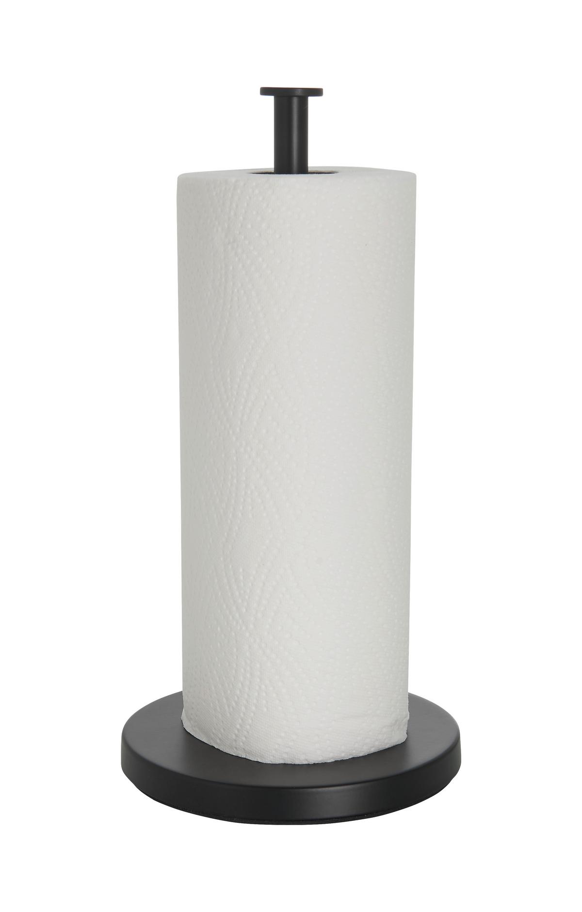 Držiak na  kuchynské utierky Leif, Ø/V: 16/31cm - čierna, Modern, kov/plast (16/31cm) - Mömax