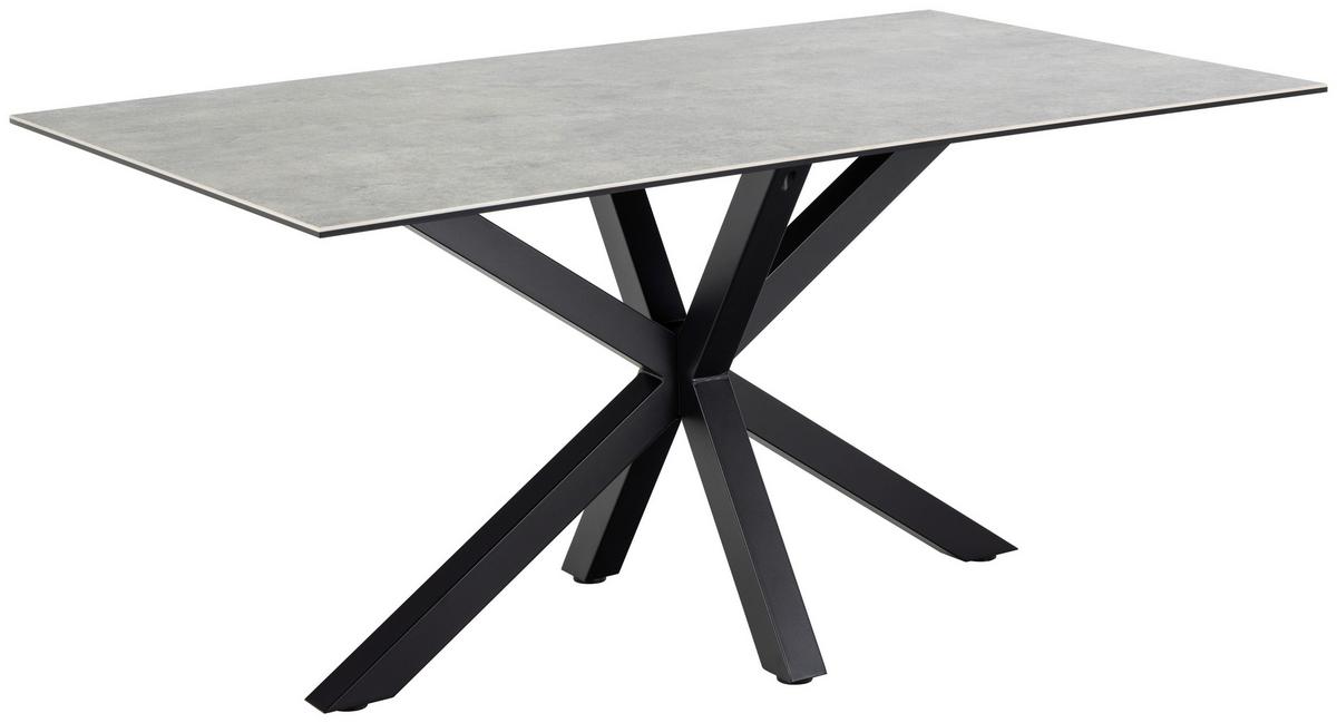 Esstisch Heaven 160x90x75,5cm Schwarz/grau - Schwarz/Grau, Trend, Keramik/Metall (160/90/75,5cm) - MID.YOU