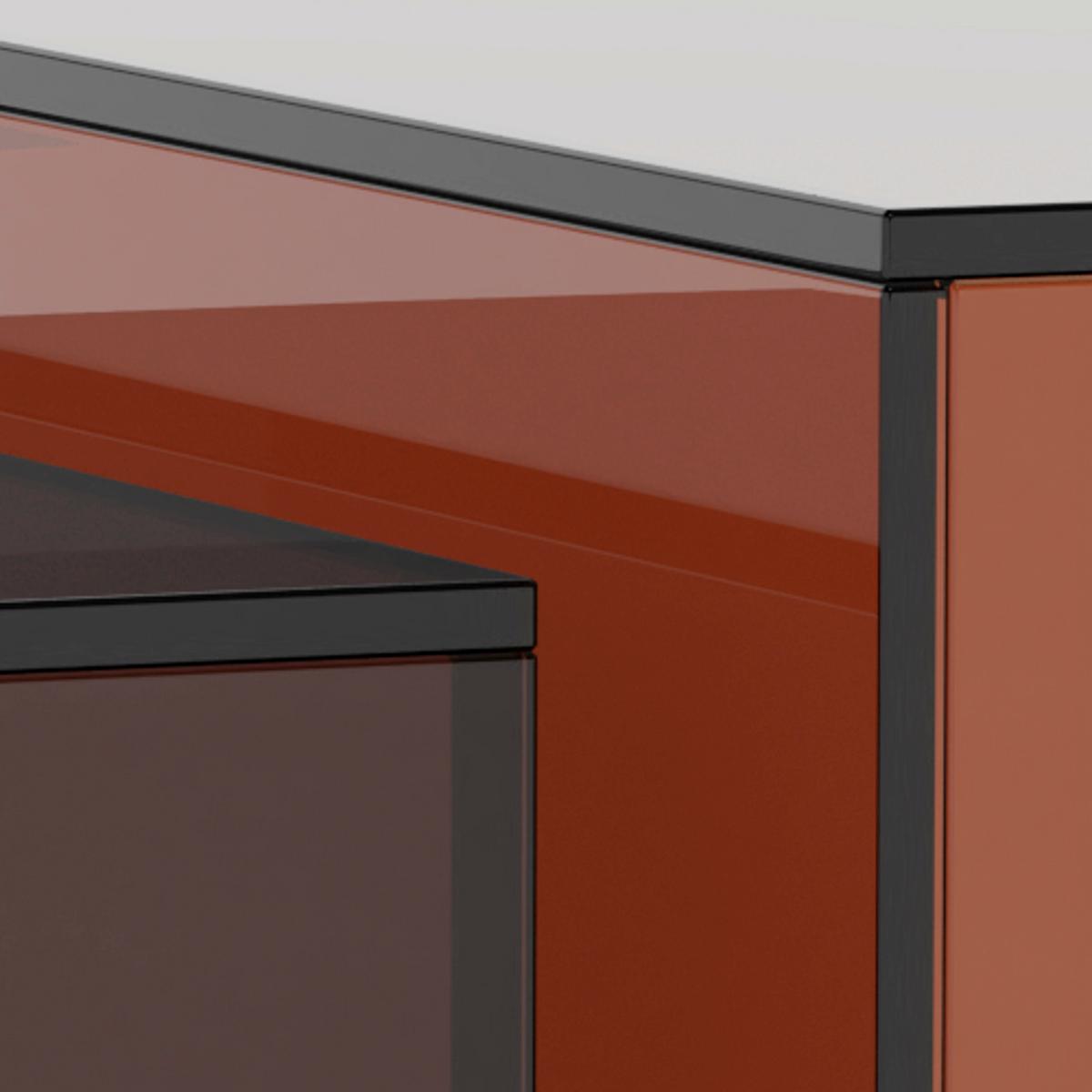 COUCHTISCH Dice Braun L: 50cm - Braun, Design, Glas (50/50/35cm) - MID.YOU