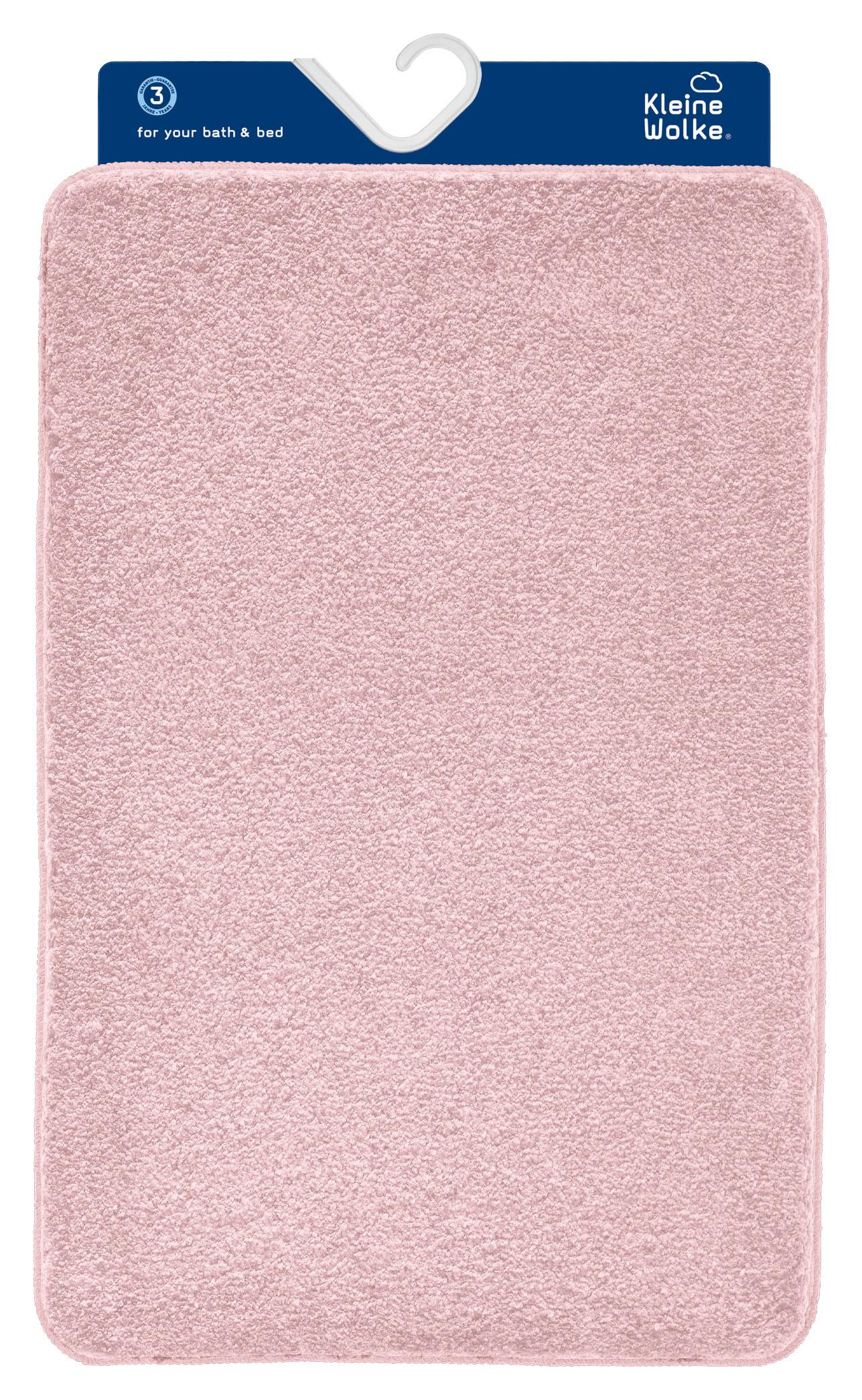Badteppich Set Noble 85x55 cm Rosa Waschbar/Rutschhemmend - Rosa, KONVENTIONELL, Textil (55x85/50x50cm) - Kleine Wolke