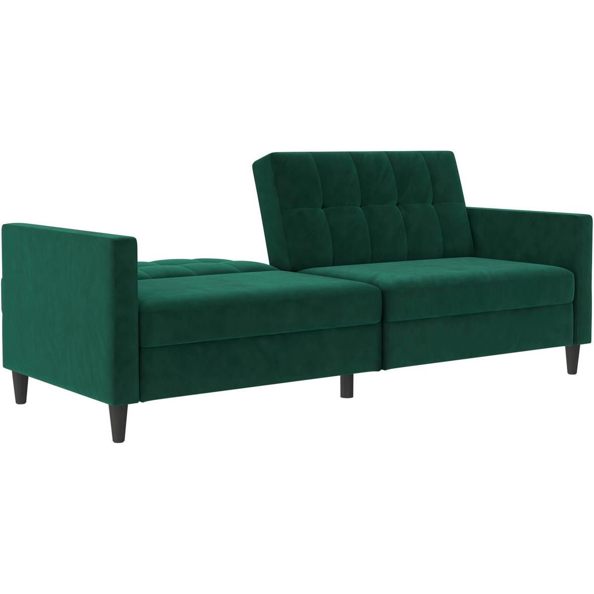 Schlafsofa Hannover Dunkelgrün, mit Schlaffunktion - Dunkelgrün/Schwarz, Basics, Textil (203/82/83cm) - Livetastic