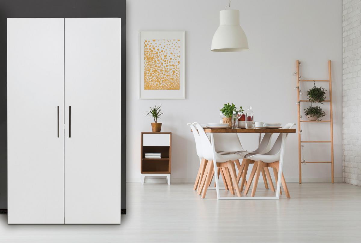 Schrankküche M. Kühlschrank + Mikrowelle 104 Cm Elegant - Silberfarben/Weiß, MODERN, Holzwerkstoff/Metall (104/193/67cm) - Respekta