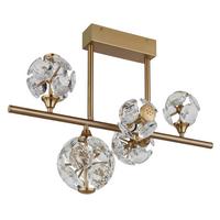 LED-Deckenleuchte Virina Klar Goldfarben L: 61 cm - Klar/Goldfarben, KONVENTIONELL, Glas/Metall (61/31/45cm) - Globo