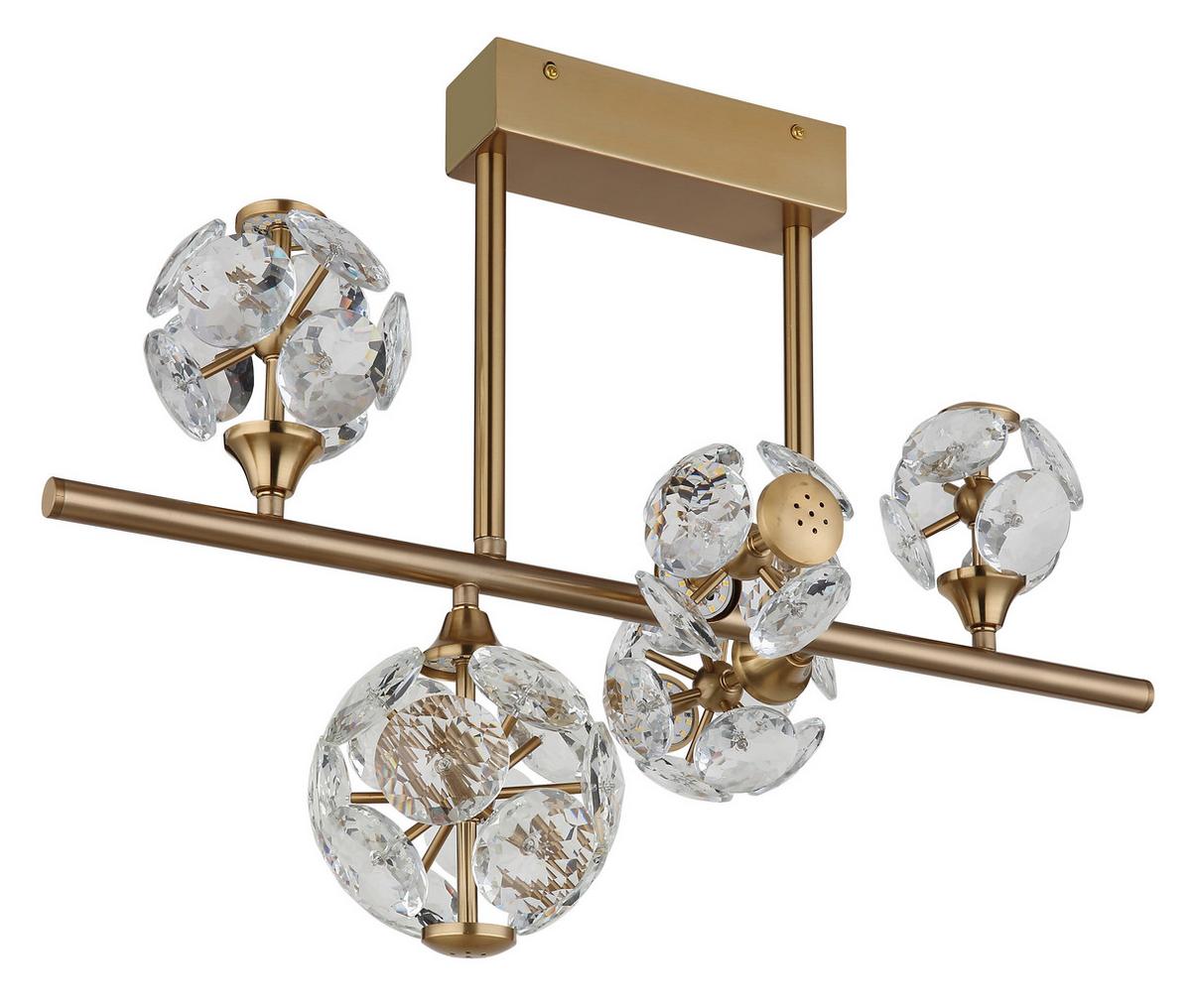 LED-Deckenleuchte Virina Klar Goldfarben L: 61 cm - Klar/Goldfarben, KONVENTIONELL, Glas/Metall (61/31/45cm) - Globo