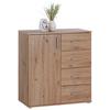 Kommode 88,2 cm Ina 02 Eiche - Eiche Artisan, MODERN, Holzwerkstoff (88,2/94,8/38,3cm)