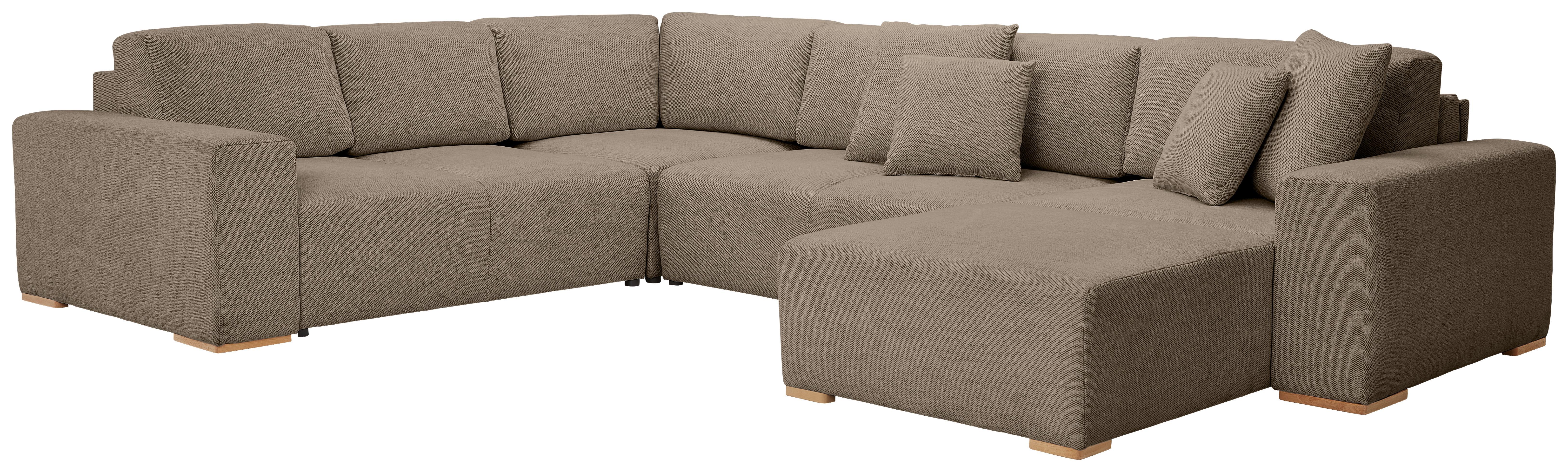 Wohnlandschaft Vouge Braun U: 283x371x208 Cm - Buchefarben/Schwarz, KONVENTIONELL, Textil (283/371/208cm) - Livetastic